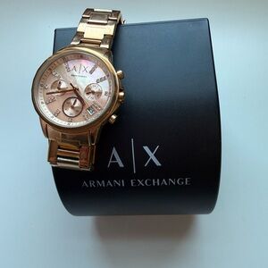 Armani Exchange Rose Gold Chronograph Watch